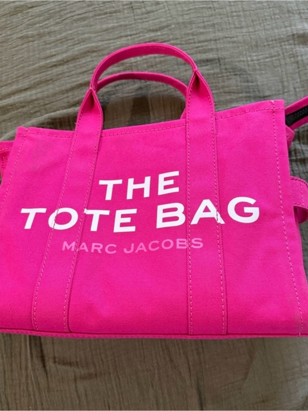 Marc Jacobs Hot Pink Canvas Tote with White Logo
